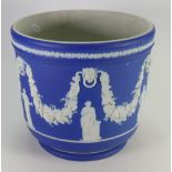 Very Large Wedgwood Dip Blue Jasperware Planter: starburst to base,