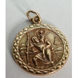 9ct gold St Christopher medal: 2.9 grams.