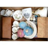 A mixed collection of item to include: Queens Berry Lidded pots, Decanters ,