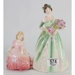 Royal Doulton Lady Figures: Happy Birthday HN3660 & Rose HN1368(2)