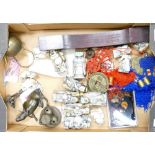 A mixed collection of oriental theme items: to include resin and bronzed figures and ornaments