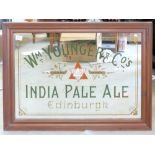 Large W M Younger India Pale Ale Pub Advertising Mirror: height 68cm x width 93cm