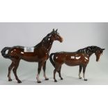 Beswick Swish Tail Horse 1182: together with Mare 1812(2)
