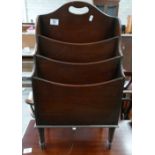 Reproduction Mahogany Magazine Rack: height 73cm