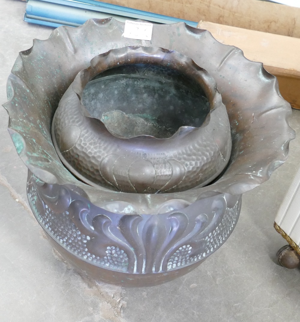 A large Art Nouveau Planter: with internal liner