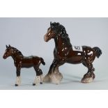 Beswick Cantering Shire 975: together with Foal 1053(2)