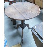 19th Century Oak Tilt Top Table: