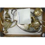 A collection of Vintage Silver Plated items to include: 2 handled gallery tray,