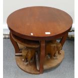 Ethnic Theme Hard Wood Nest of Tables: