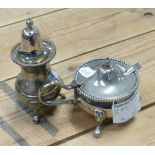 Arthur Price silver plated condiment set: salt and sugar sifter