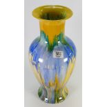 Moorland Pottery large Mottled Vase: limited edition signed J Plant 1990,