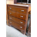 1930's Oak Chest of 4 drawers: