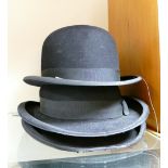 A bowler hat: together with two school girl hats (3)