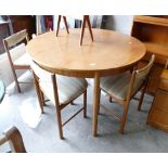Gplan Mid Century Extending Table & 3 Chairs: upholstery distressed