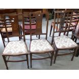 Three Upholstered Inlaid Edwardian Chairs(3)