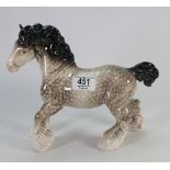 Beswick Rocking Horse Grey Cantering Shire: front left and rear right legs restuck