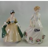 Royal Doulton figurines Louise: HN3888 and Elegance HN2264 (2)