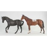 Beswick Black Beauty 2466 & Matt Race Horse 701(2):