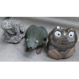 A collection of Garden Frog Ornaments(3)