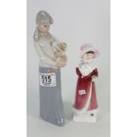 Royal Doulton Figure Sophie HN2833: and Spanish figure of girl with puppy(2)