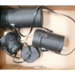 A collection of Miranda Cased Lens to include: 300m 1: 5.6f , 135 1:2.8, and Auto Miranda 25mm 1:2.