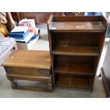 Oak Open small bookcase: together with small document box(2)