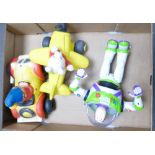 A mixed collection of items to include: Foam type Noddy & Rupert toys together with Buzz Lightyear