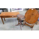 Art Deco Plywood & Oak Collapsible table: together with storage stool & reproduction tripod