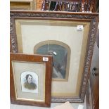 Victorian Oak Framed Portraits(2):