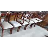 An good Reproduction Set of Eight Mahogany Regency Style Dinning Chairs: two Carvers(6)