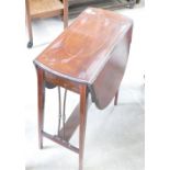 Edwardian Inlaid Small Drop Leaf Table: