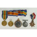 Two pairs of first world war medals : awarded to Gnr A.H.Salmon and Pte A.