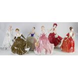 Royal Doulton seconds Lady Figures: Paula HN3234, Flower of Love HN3970, damaged Geraldine HN2348,