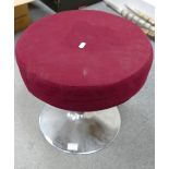 Mid Century Chrome Based Upholstered Stool: