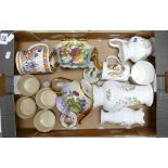 A mixed collection of items to include: Royal Victorian floral tea pots,