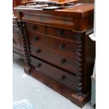 Large Victorian Scottish Chest of 5 Drawers: with secret Drawer