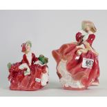 Royal Doulton Lady Figures: Lydia HN1908 & Top O the Hill HN1834(2)