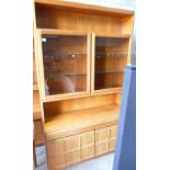 Large Mackintosh Mid Century 2 door Glaze Room Divide Bookcase: 120cm width x depth 42cm x height