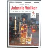 Very Large Johnnie Walker 1950 Framed Advertising Poster: The Scotch of Scotch,