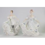 Royal Doulton seconds Lady Figures: July HN3347 & Kathy HN3305(2)