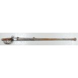 19th century Heavy French Cavalry Sword: light pitting on blade with scabbard