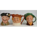 Three Doulton Large Character Jugs: 'Arriet, Monty & Old King Cole.