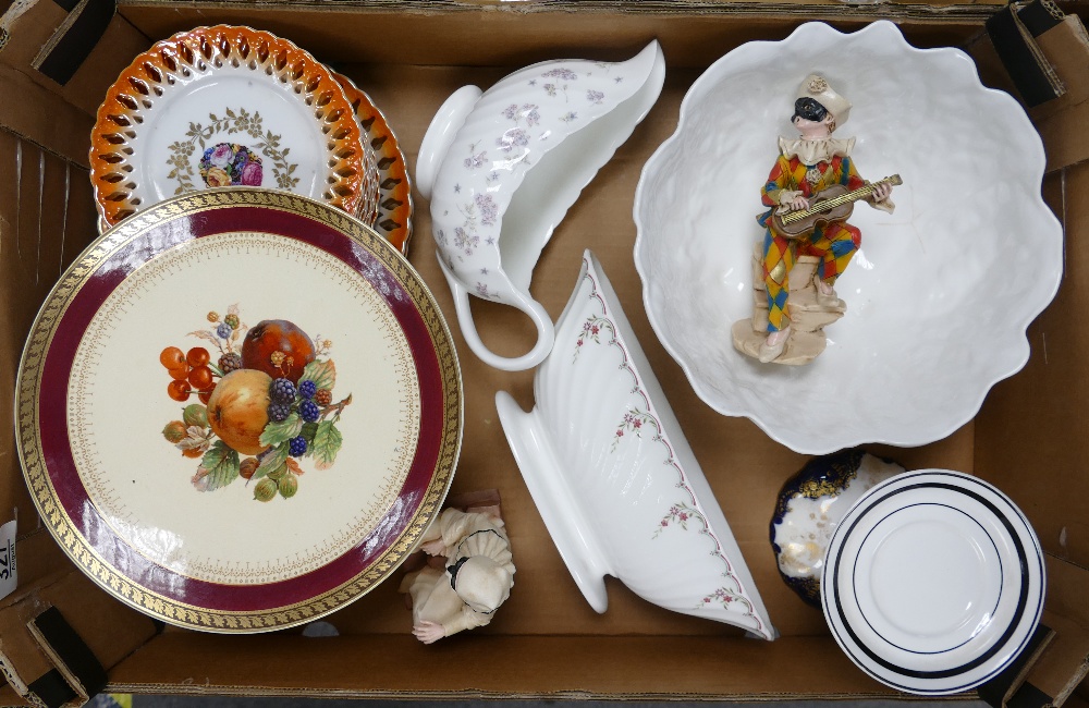 A mixed collection of pottery to include: Woods Ivory Ware, Wedgwood, Coalport Cabbage Ware Bowl ,