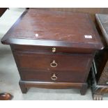 Stag Mahogany 2 Drawer Bedside Cabinet: