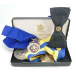 A collection of Rotary medals: including Silver past President medal,