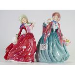 Royal Doulton Lady Figures Autumn Breezes Hn1934 & Lady Charmain HN1948(2)