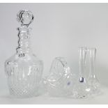 A collection of Wedgwood Irish Galway Glass to include: decanter & Cover, Small Basket,