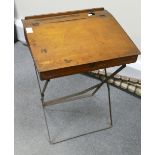 Child School desk: on folding steel legs