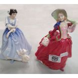 Royal Doulton Lady figures Autumn Breezes HN1934 & Lorraine HN3118(2)