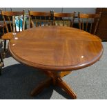 Reproduction Oak Round kitchen table and four chairs(5):